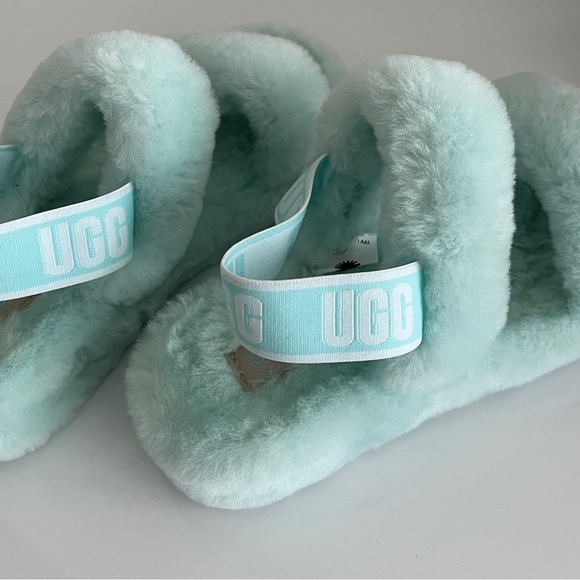 UGG Oh Yeah Slide 'Sky' Sheepskin Slippers - Picture 3 of 10